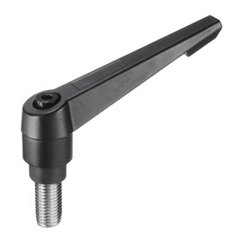 sourcing map Adjustable Clamping Lever Handle M16 x 30mm Metric 304 Stainless Steel Male Threaded Stud Hand Knobs Push Button Ratchet Rotating Screw Handles Bolts with Locking Lever Black