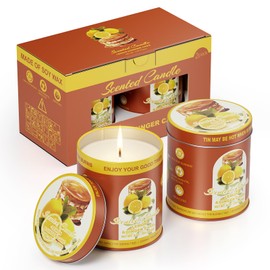 HAHACHUNG 2Pack Scented Candle-Vanilla Cake Jasmine&Musk&Sandalwood Lavender&Thyme Dark Berries&Bergamot (Lemon Ginger Cake)
