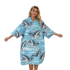 Avisiatree Surf Poncho Hooded Beach Towel for Adults Quick Dry Terry Cloth Changing Robe with Pockets Swim Unisex Towel Poncho Hoodie