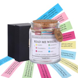 Bible Verse Jar, Read Me When Bible Verses Jar for Emotions and Feelings, Bible Verses in a Jar, Christian Gifts For Women Men Mom, Scripture Faith Prayer Hope Jar Religious Birthday Gifts for Her