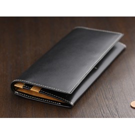 [ABIES] Made in Japan, Tochigi Leather, Cowhide, Genuine Leather, Long Wallet, Black