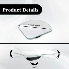 QZTYTY 2PCS Blind Spot Mirror for Car, Small Blind Spot Mirrors, Fan Shape Blindspot Rearview Parking Mirror, Automotive Accessories 360° Wide Angle Side View Mirror Fit Car (Sector, 2PCS)