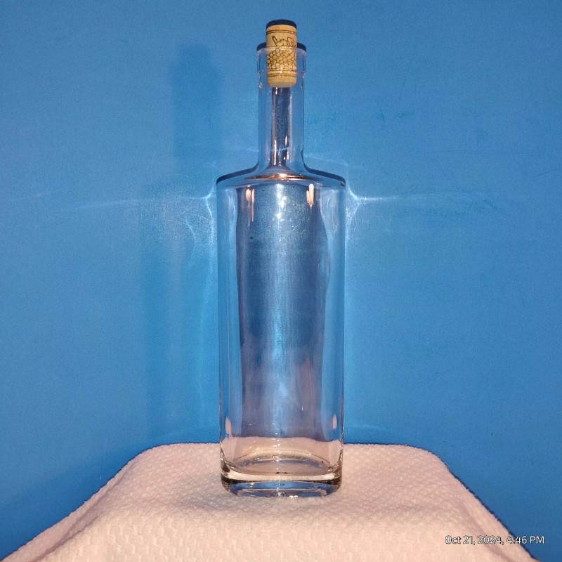 St. Louis New Liquor/ Spirits 750ml Clear Glass Bottle. Oval,