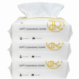 Toalla facial desechable, tela de algodón grueso, 100% algodón, sin pelusas, toallitas secas sin aroma, toallitas para quitar el maquillaje, ultra suaves para pieles sensibles