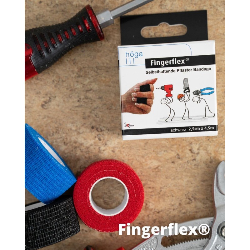 Fingerflex Blau, 2,5 cm x 4,5 m gedehnt, selbsthaftende Pflaster