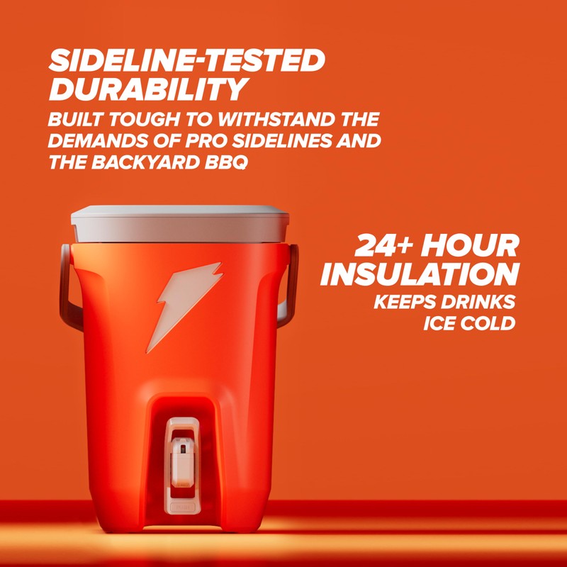 Gatorade Hydration Cooler, 3 Gallon, Orange