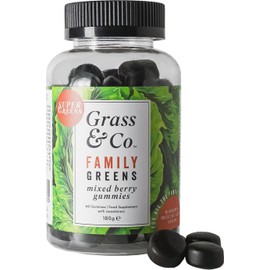 Grass & Co. Family Super Greens Gummies | Multivitamin with C, D, E & Probiotics | Gut Health & Immunity Support | 60 Gummies | Vegan | Mixed Berry Flavour
