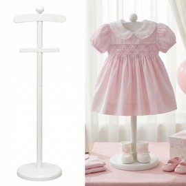 Baby Clothes Display Stand Wooden Baby Shower Clothes Rack, White