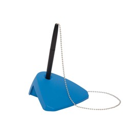 Maul Ballpoint Pen Stand Modern Recycled Ballpoint Pen with Chain Pen Holder Made of 85% Recycled Plastic for Ideal Organisation at the Desk, Reception Counter or in the Office Blue