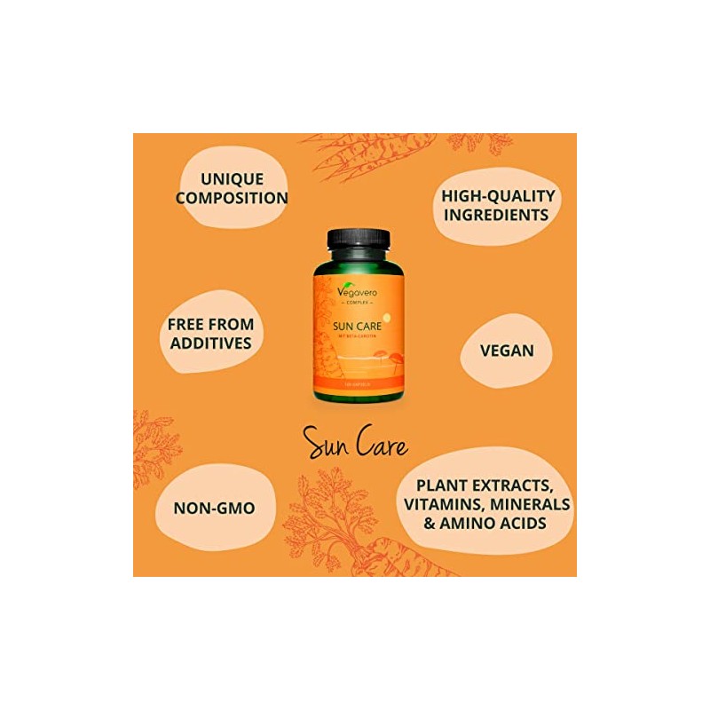 Tanning Capsules Vegavero® | with Beta Carotene, Vitamin E, L-Tyrosine,