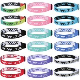 18PCS WWJD Christian Bracelet Pack for Women Men, Jesus Gifts Bracelets Bulk, WWJD Bracelets - What Would Jesus Do Bracelet, 18 Color