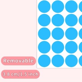 Yeachlaing 1.5" Round Colored Removable Stickers Labels - Blue,Pack of 500