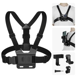 Adaptom° Phone Chest Strap Mount, Chest Mount Harness for GoPro Hero 12 Hero 11/10/9/8/7/6/5, Insta360 X3 ONE X2, DJI Osmo Action 4/3