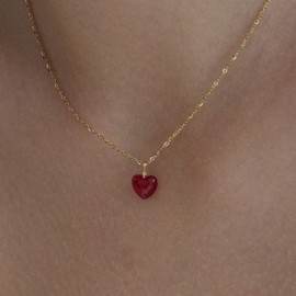 14k Mellow Heart Necklace Pendant Color / 14k 멜로우 하트 목걸이 펜던트 컬러