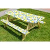 LAMINET Deluxe Picnic Table Covers -Contemporary Lemon Small