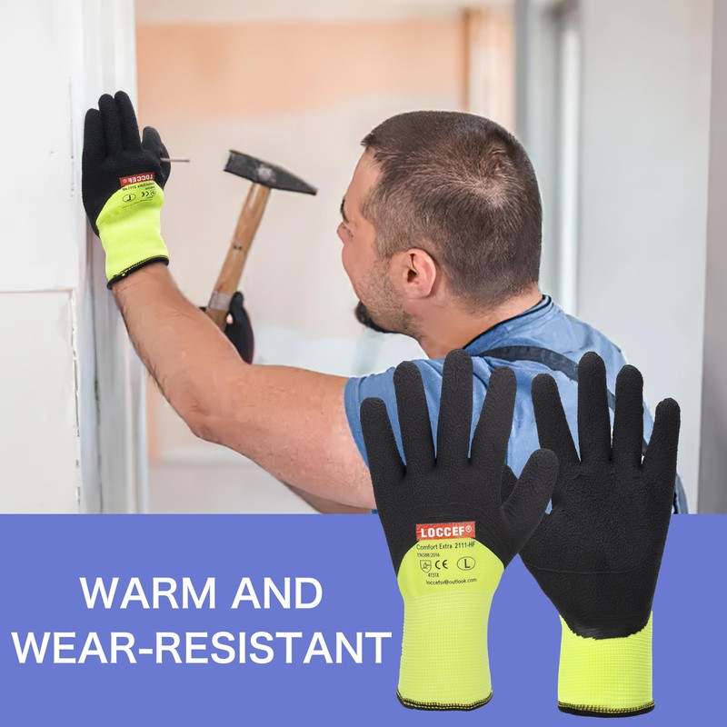 LOCCEF 2 Pairs Winter Work Gloves for Men and Women,