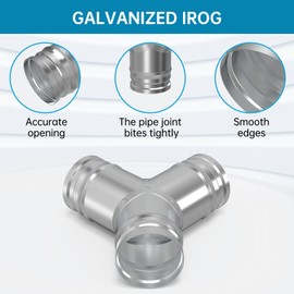 4" Duct Splitter for Exhaust Fan Dryer Vent Hose 3 Way Duct Hose Connector, Y Shaped Duct Connector Split Ventilation Intake Outlet (4" Y Shape)
