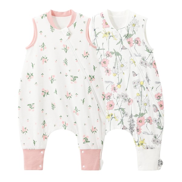 Duomiaomiao Pack of 2 Baby Sleeping Bags with Feet, 0.5