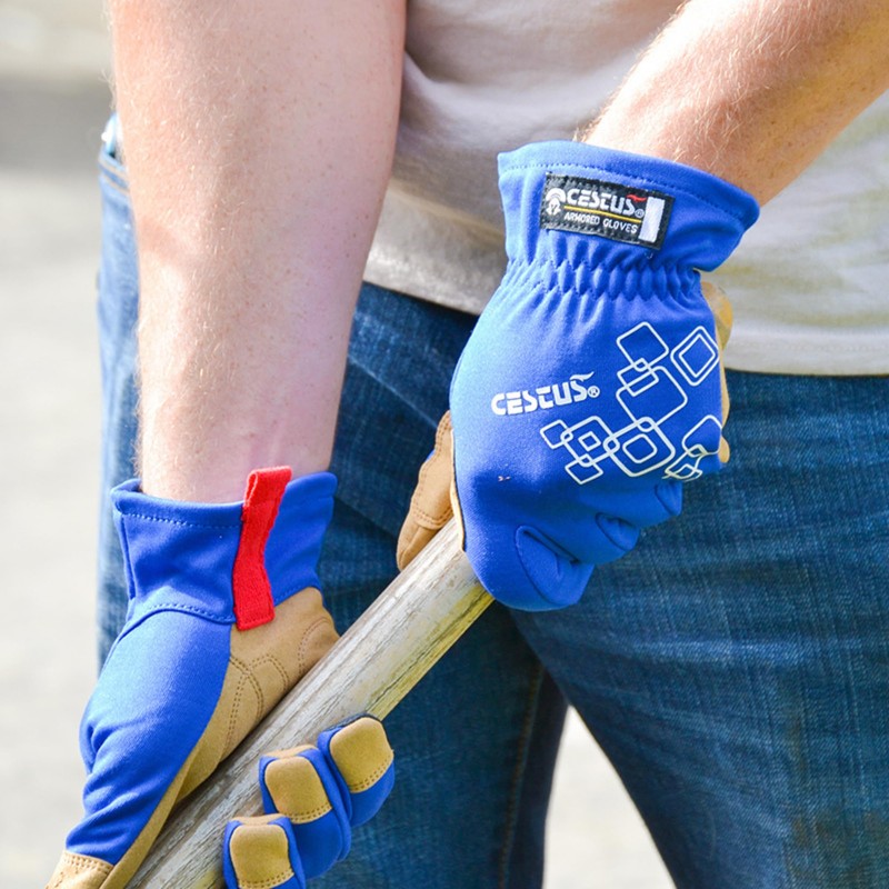 Cestus GenU Blue, Gardening Gloves for Men, Leather Work Gloves,