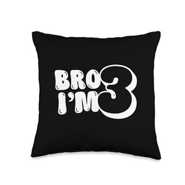 Bro I'm 3 Year Old Bruh It's My 3rd Birthday Kids Gum Boy Throw Pillow