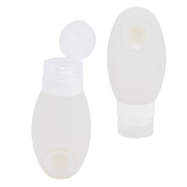 Mumusuki Reise-Shampoo-Flaschen, Silikon-Reiseflaschen mit Saugnapf, FlüSsigkeitsbehäLter in Reisegröße FüR Shampoo-Toilettenartikel (Weiß)