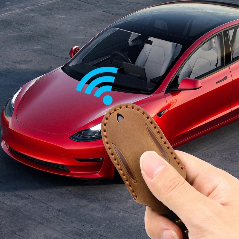 ISDORE Premium Leather Keyring Case Compatible with Model 3 &