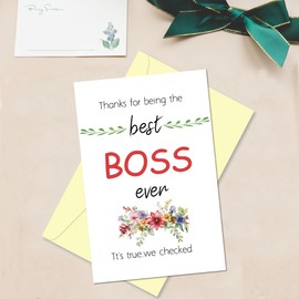 Arsagen Thanks for Being the Best Boss Ever, Funny Boss Thank You Card, Boss Appreciation Card,Unique Boss's Day Card for Manager Leader