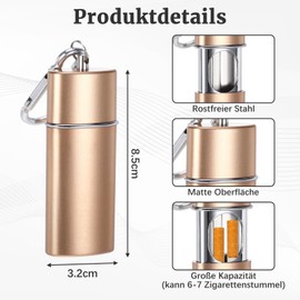 Pocket Ashtray Odour-Proof, Pocket Ashtray, Ashtray for On the Go (Gold)