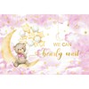 Generic 5x3ft We Can Bearly Wait Baby Shower Backdrop Pink
