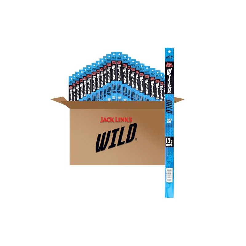 Jack Link's Wild Beef Sticks, Mild – Protein Snack, Meat