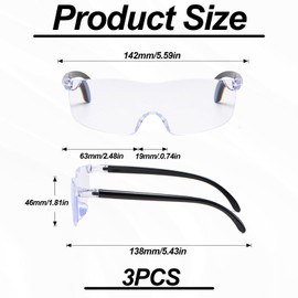3 Stück Lupenbrille 300%,Vergrößerungsbrille,Lupenbrille Für Brillenträger,Lese Lupenbrille, Randloses, Antiblaues Licht, Lupenbrille Für Brillenträger, Geeignet Für Arbeiten Im Nahbereich
