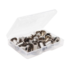 binifiMux 10-Pack M6 x 10mm / 15mm/ 20mm / 25mm / 30mm / 35mm / 40mm / 45mm / 50mm / 55mm / 60mm Rivet Hex Socket Head Cap Connecting Bolt and Barrel Nut for Furniture