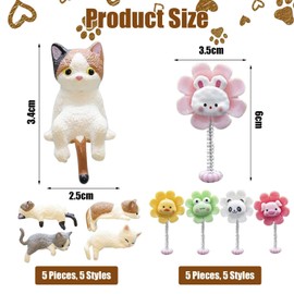 10 Pieces Of Cartoon Cat Ornaments, Creative Mini Ornaments, Cute And Fun Ornaments, Car Interior Decorations.