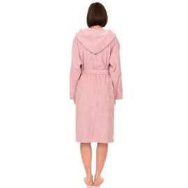 TowelSelections Womens Robe, Premium Cotton Hooded Bathrobe for Women, Soft Terry Cloth Robes for Women X-Small Coral Blush