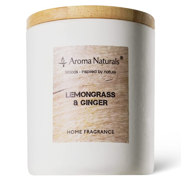 Aroma Naturals Aroma Candles Lemongrass & Ginger Scented Soy Wax Candles 35 Hour Jar Candles Gift (Lemongrass & Ginger)