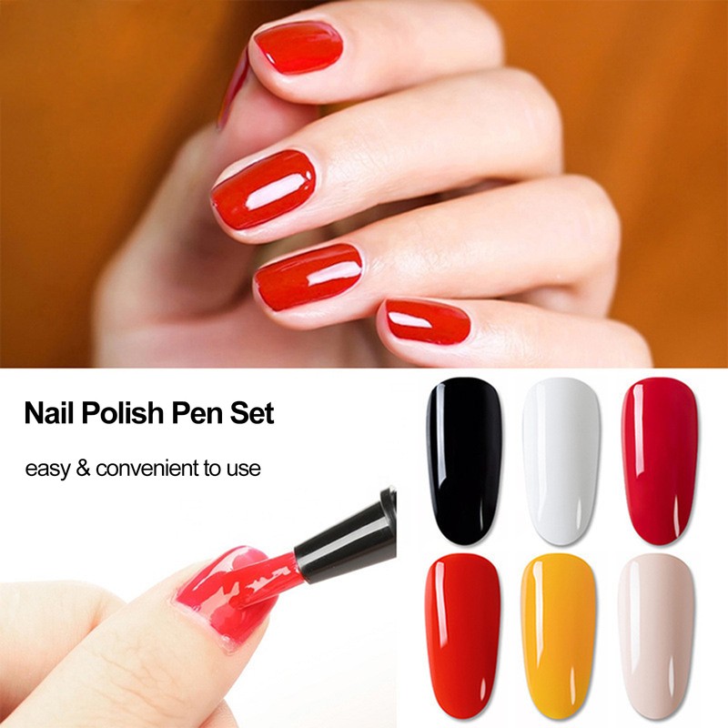 Gel Nail Polish Pen 6pcs One Step Nail Gel Pen