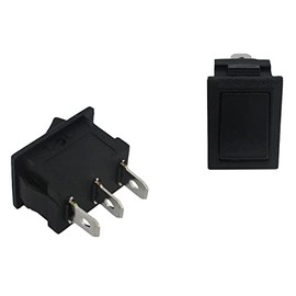 Lumonic 5 x Plastic Rocker Switches Toggle Switch 21 x 15 mm in Black I with a 4.8 x 0.8 mm Plug Flat Connector I Suitable for 250 V 3 A