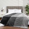 PAVILIA Black Ombre Fleece Throw Blanket for Couch, Soft Flannel
