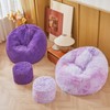 Plush Fuzzy Fluffy Tie Dye Lavender bean bag chair covers