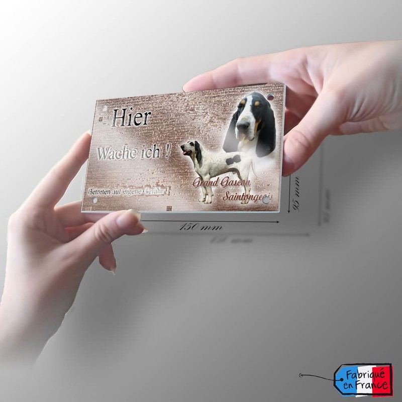 Warnschild Hund oder Warnzeichen Gascon Saintongeois 30 cm