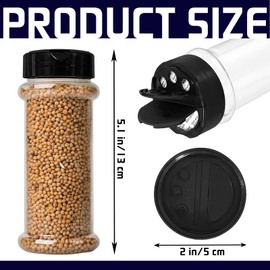 8 Pack 5.5 Oz Plastic Round Spice Bottles with Black Shaker Lids,Reusable Seasoning Containers Jars,Clear Plastic Bottle Containers with Shaker Lids for Powders,Spice,Herbs,Glitters