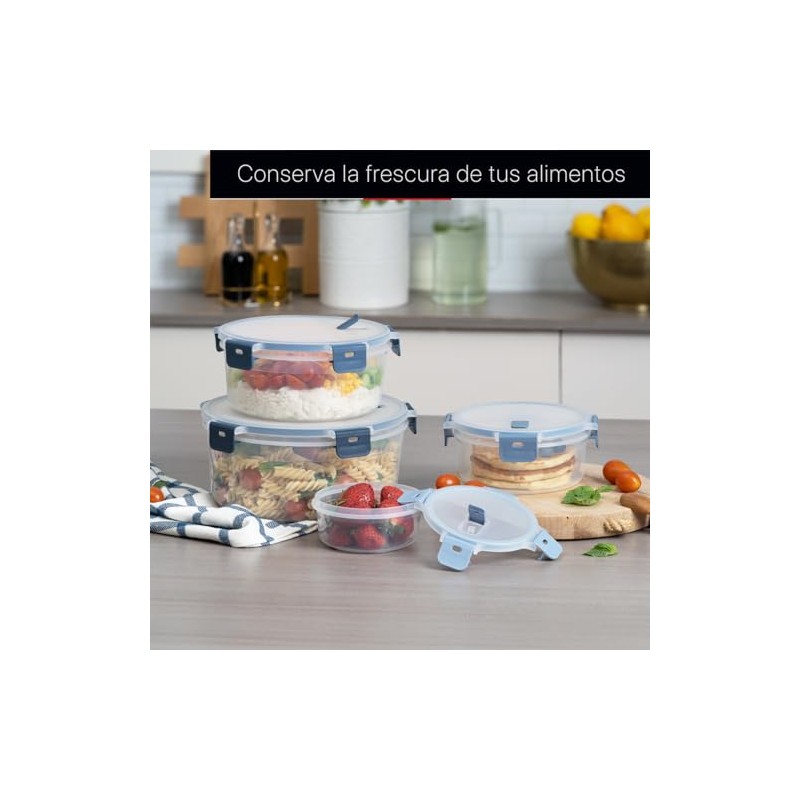 Set de Recipientes Apilables de Plástico para Alimentos con Tapas