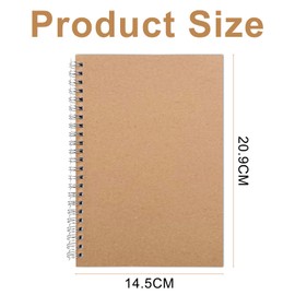 Labmilon 6 Stk Notizblock A5, Notizbuch ringbuch, Notizheft, Spiralblock Kariert, Notepad, Schreibblock, Collegeblock, Notebook Blanko, Spiralnotizbuch, Flip Top Spirale Notizblöcke, für Malen, Memos