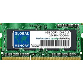 GLOBAL MEMORY 1GB DDR3 1066MHz PC3-8500 204-Pin SODIMM Memory RAM for Laptops