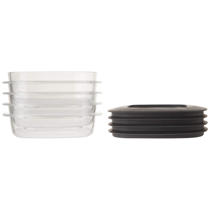Rubbermaid Premier Food Storage Container, 3 Cup, Grey (4 Pack)