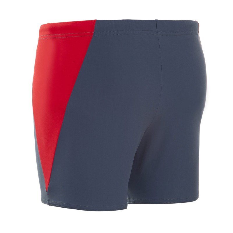 Kes-Vir Incontinence Boy's Swim Shorties in Slate/Red, 7-8 years