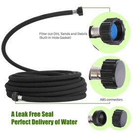 Phaxiwho 5/8 inch Round Rubber Garden Soaker Hose 50 FT，Heavy Duty Water Soaker Hoses Drip Hose irrigation hose for Vegetable Gardens, Flower Beds, Lawns, and Plants (50FT) ﻿