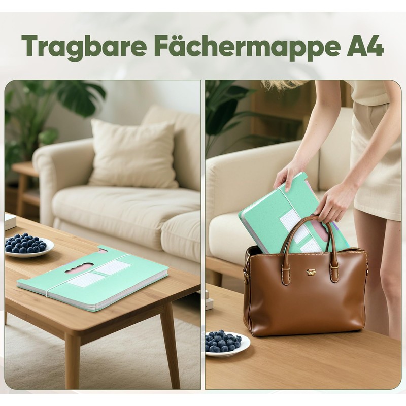 Wheat Straw Document Folder A4, ElitVita Expanding Folder with 12