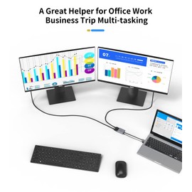 DisplayPort to Dual DisplayPort Splitter Adapter 4K60Hz for Dual Monitor, MST DP Adapter Extend Display 1 in 2 Outputs, DisplayPort Hub for Desktop Computer