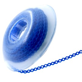 LA MIERE 1 Roll Orthodontic Rubber Chains, Braces Power Chains consisted force in closed, short, long 15'' spools (short, 0.136’’(3.3mm), Prussian blue)